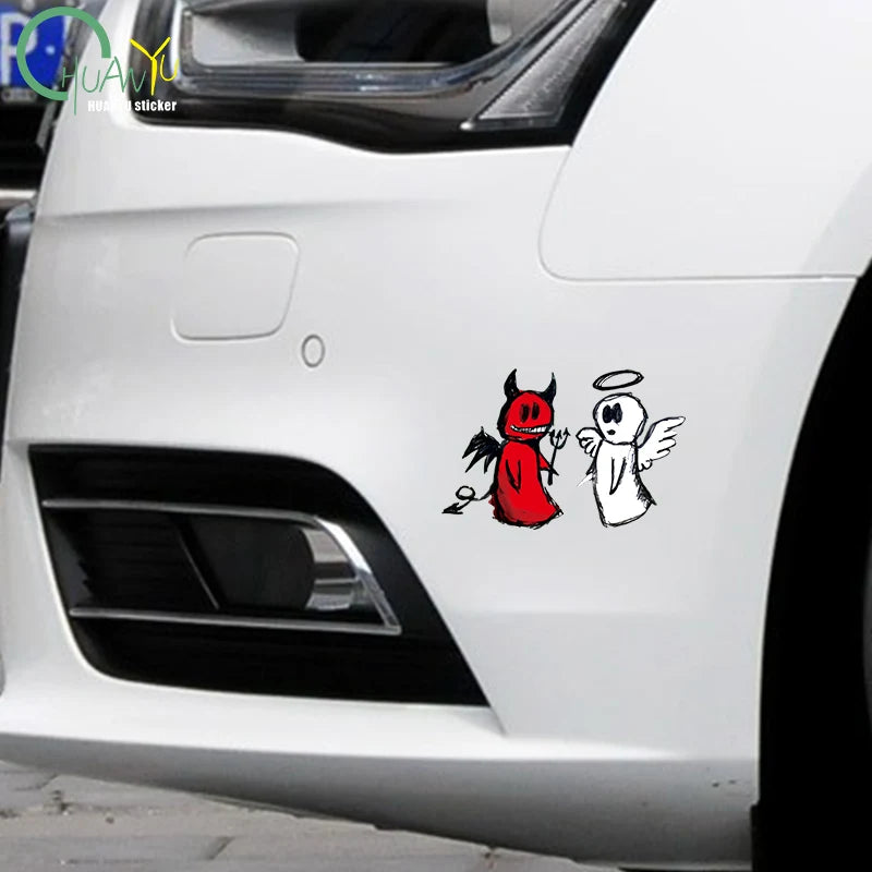 😇😈 Angel & Demon Hollow Car Sticker – Show Both Sides of You! 🚗