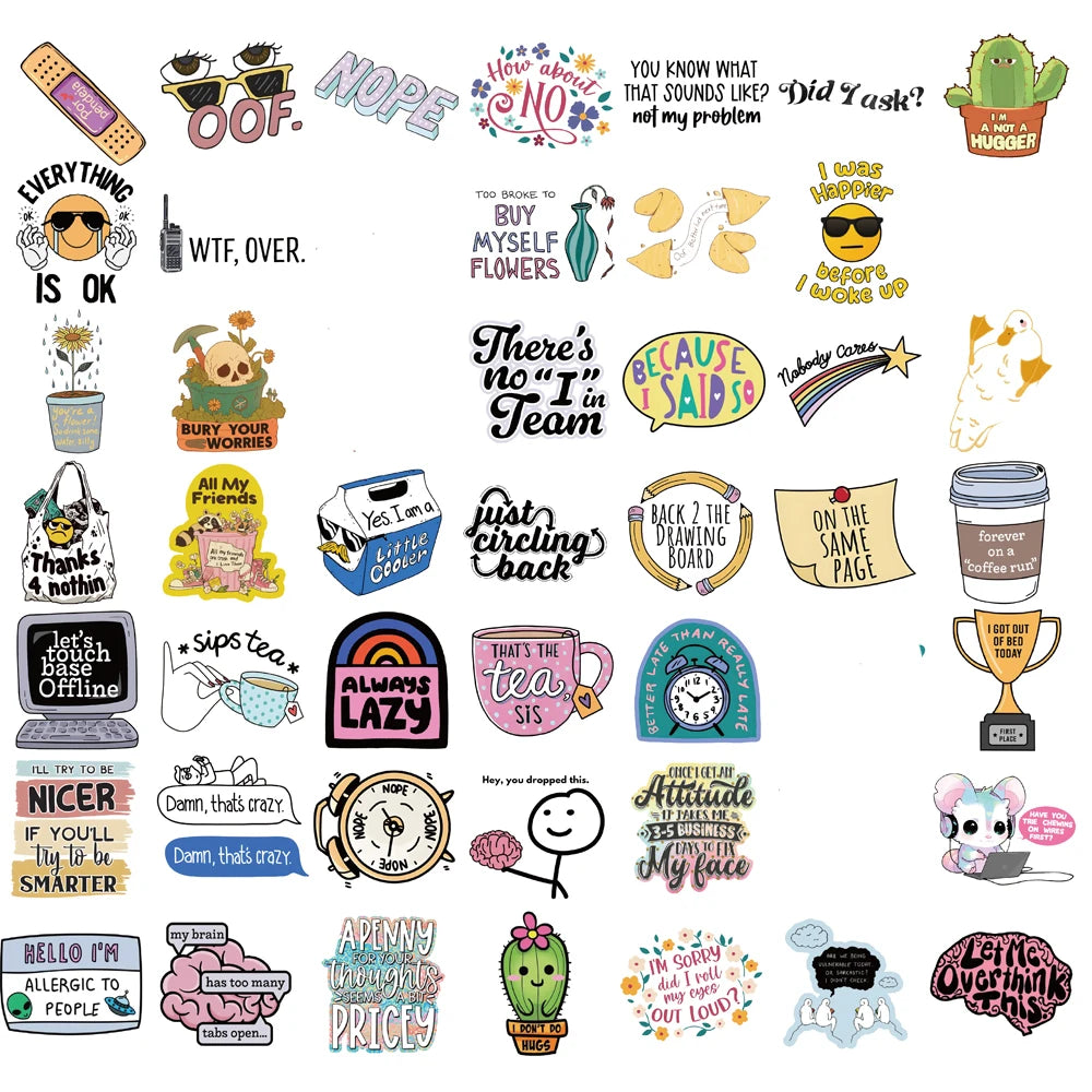 😎🗯️ Sassy &amp; Relatable Sticker Pack 50pcs/100pcs! 🗯️😎