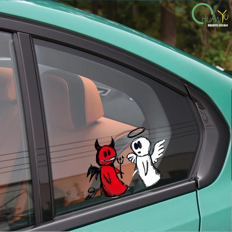 😇😈 Angel & Demon Hollow Car Sticker – Show Both Sides of You! 🚗