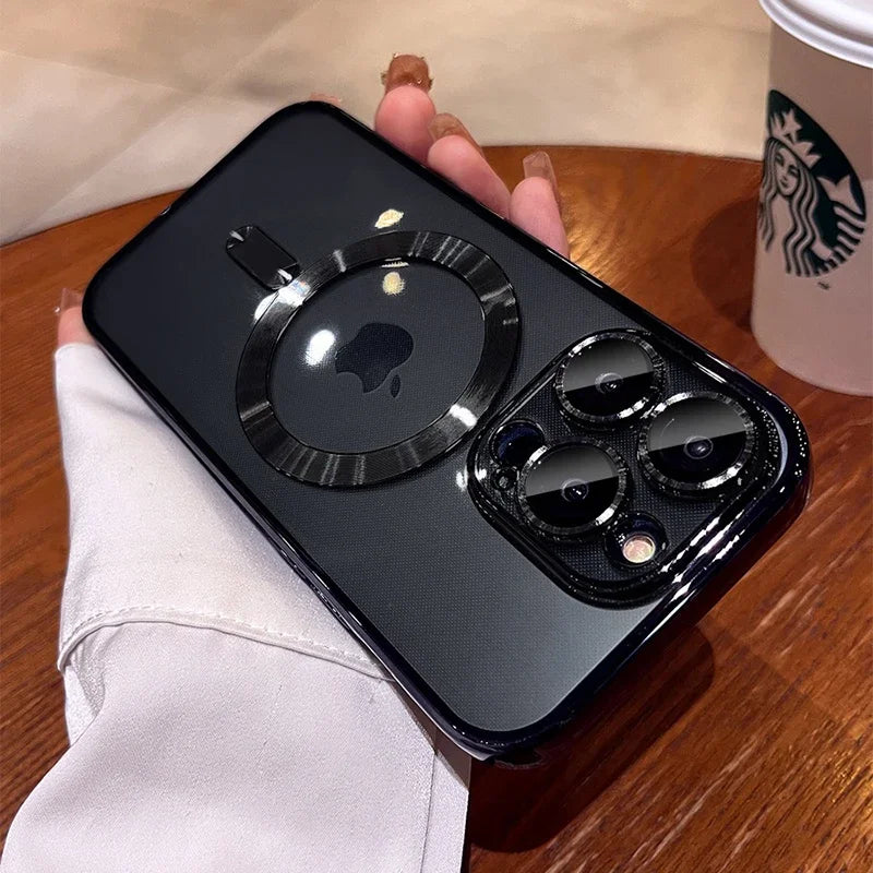 📱✨ MagSafe Compatible Glossy iPhone Case – Shockproof & Camera Protection