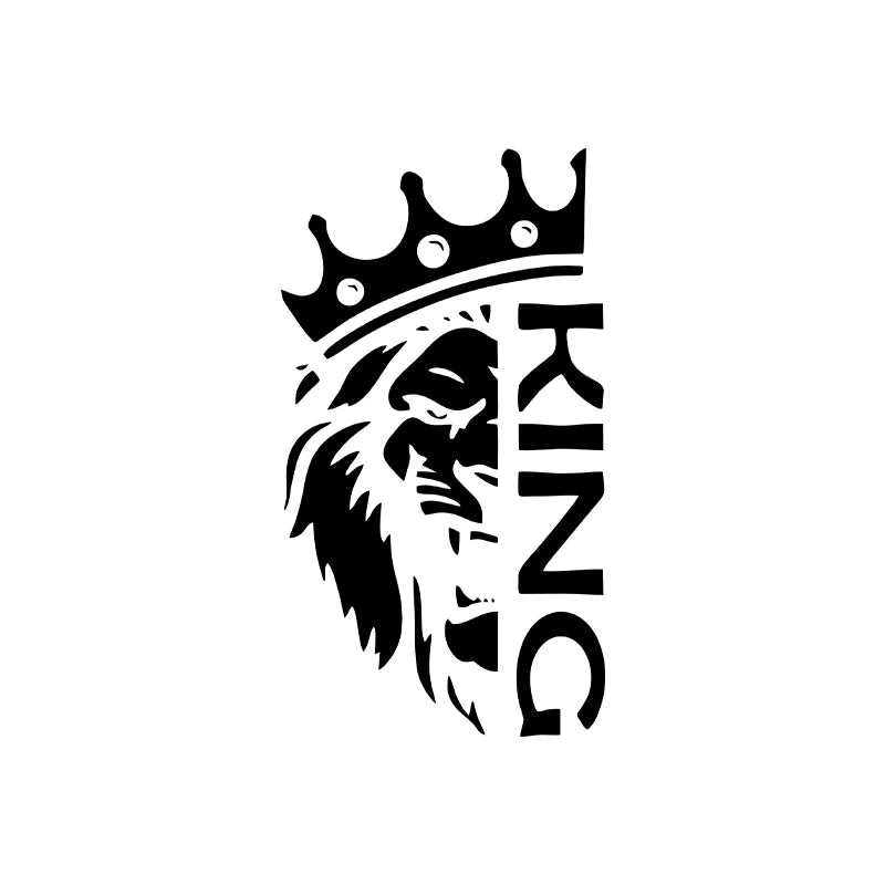 👑 KING Lion Crown Car Sticker – Holographic Style