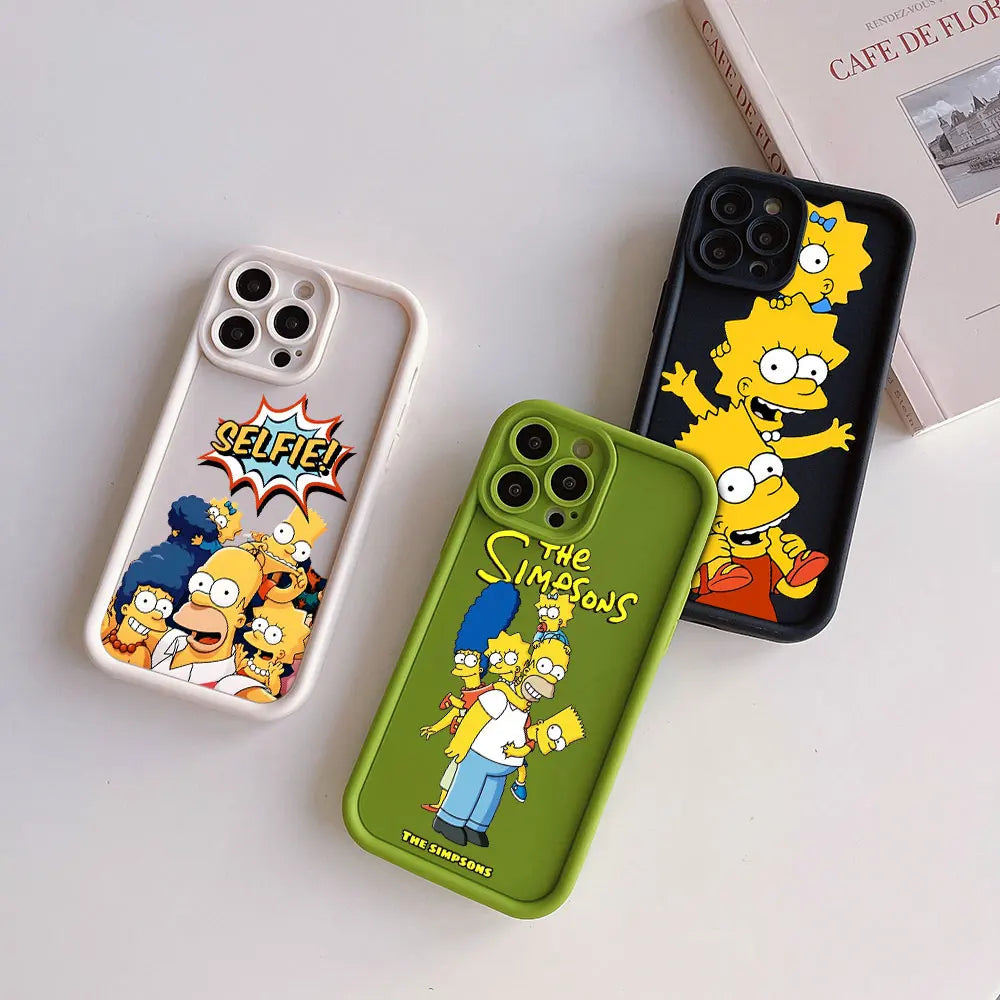 😎 Cartoon Vibes – Funny Simpsons-Inspired TPU Case for iPhone