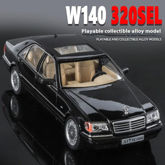 🖤 Mercedes-Benz W140 320SEL Diecast Model Car 1:32 – Legendary S-Class Icon 🚘