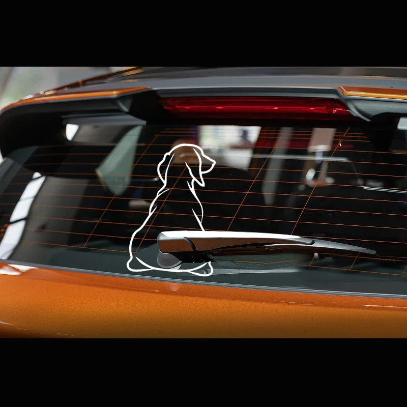 🐶 Dog Outline Car Wiper Sticker – Cute Pet Rear Window Decal 🚗