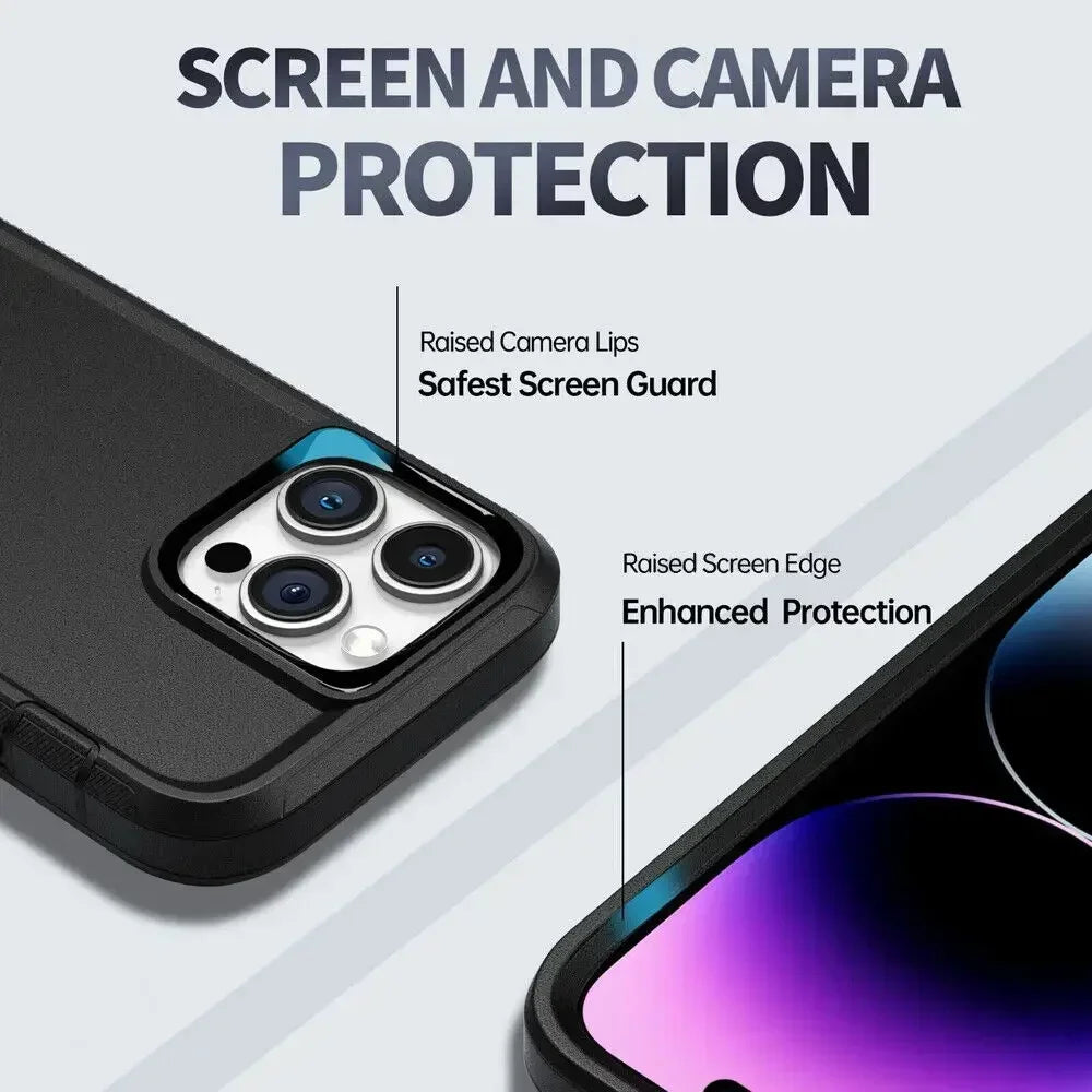 🛡️ Ultimate Armor Shockproof Phone Case with Belt Clip 🔒