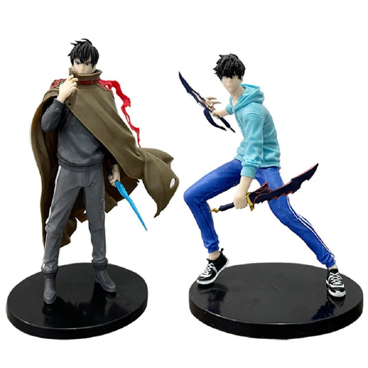 ⚔️ Solo Leveling Anime Figure Set – Sung Jin-Woo &amp; Shadow Soldier 🌑🖤