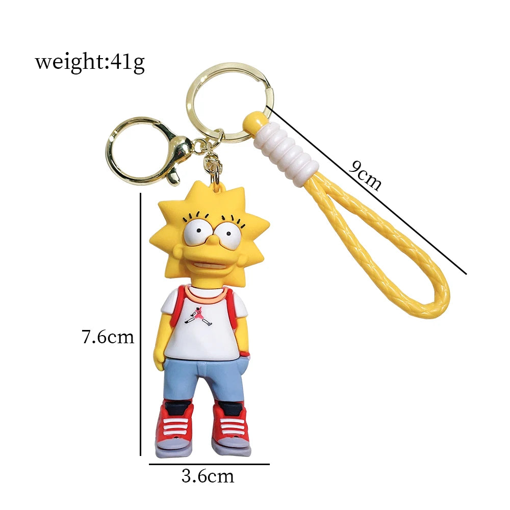🟡 The Simpsons Keychain – Cartoon Anime Figure Pendant
