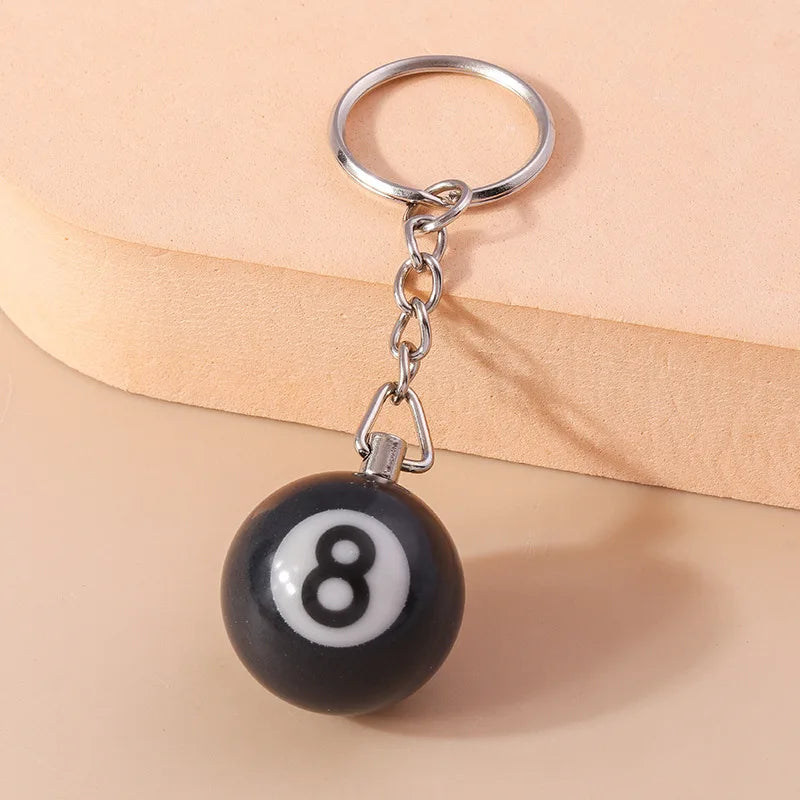 Black 8 Ball Billiard Keychain – Magic 8 Ball Pool Keyring