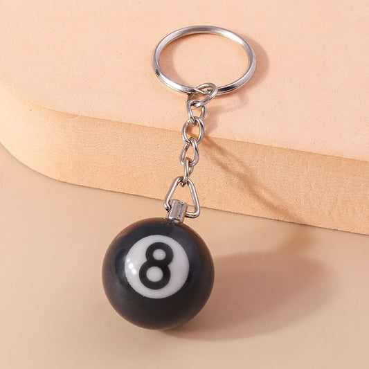 Black 8 Ball Billiard Keychain – Magic 8 Ball Pool Keyring