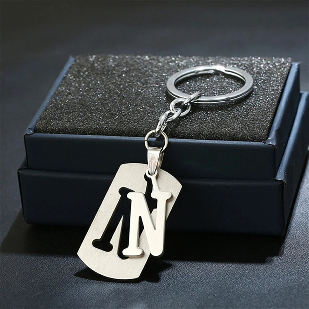 🔠✨ A–Z Letter Keychain – Personalized Steel Charm! 🔑💖