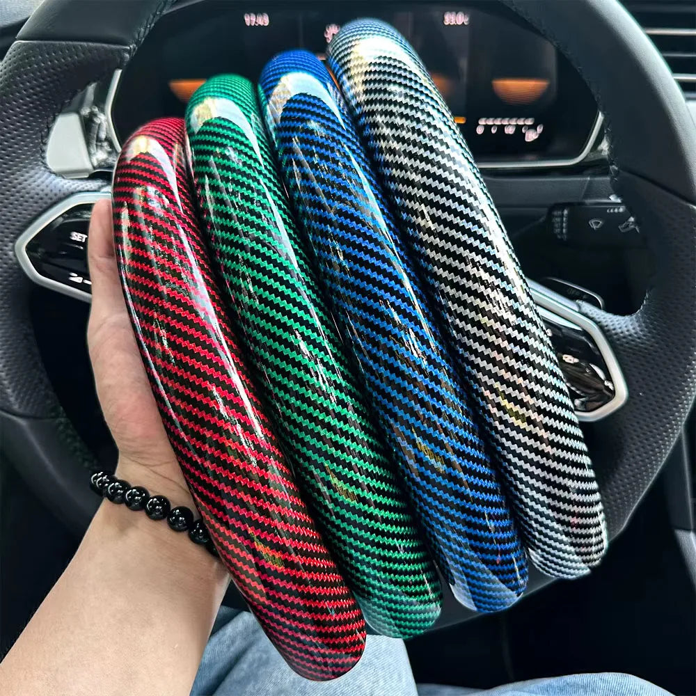 Universal Segmented Carbon Fiber Steering Wheel Cover