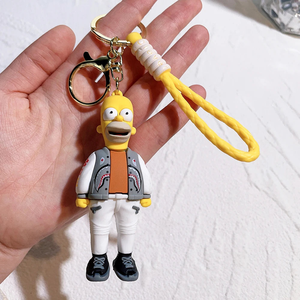 🟡 The Simpsons Keychain – Cartoon Anime Figure Pendant