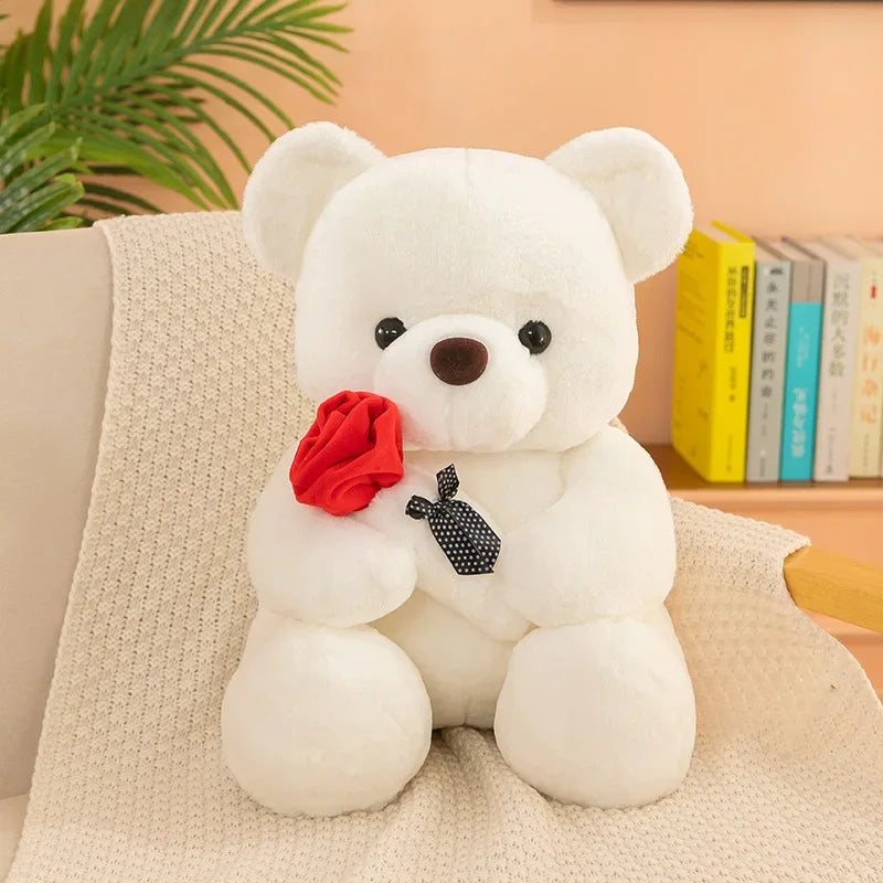 🌹 Valentine's Day Rose Teddy Bear – Soft Plush Love Gift for Her 🧸