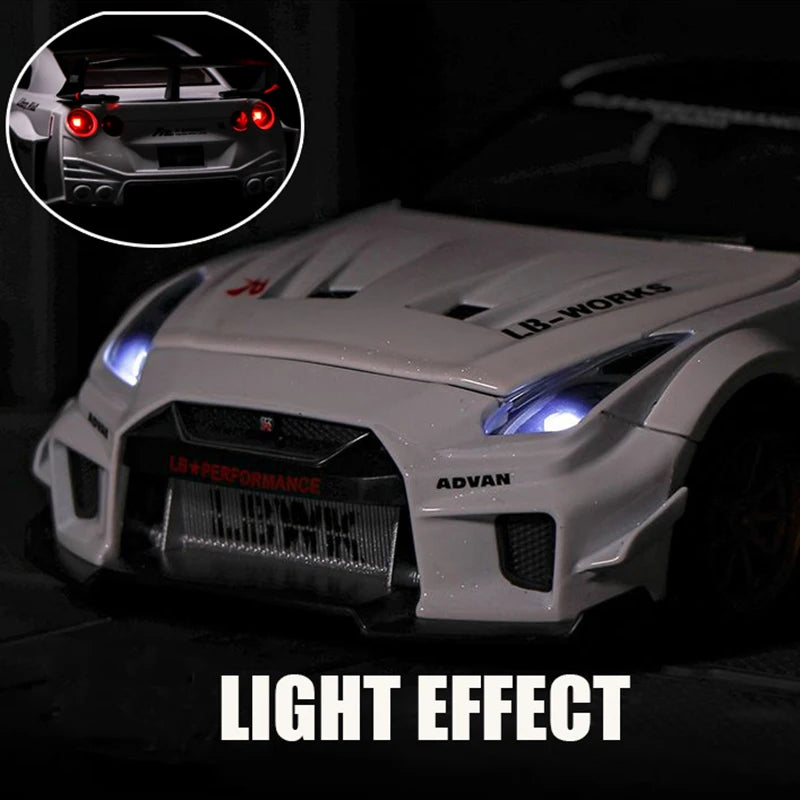 🏎️ 1:32 GTR CSR2 Diecast Model Car – Sound & Light Edition 💨