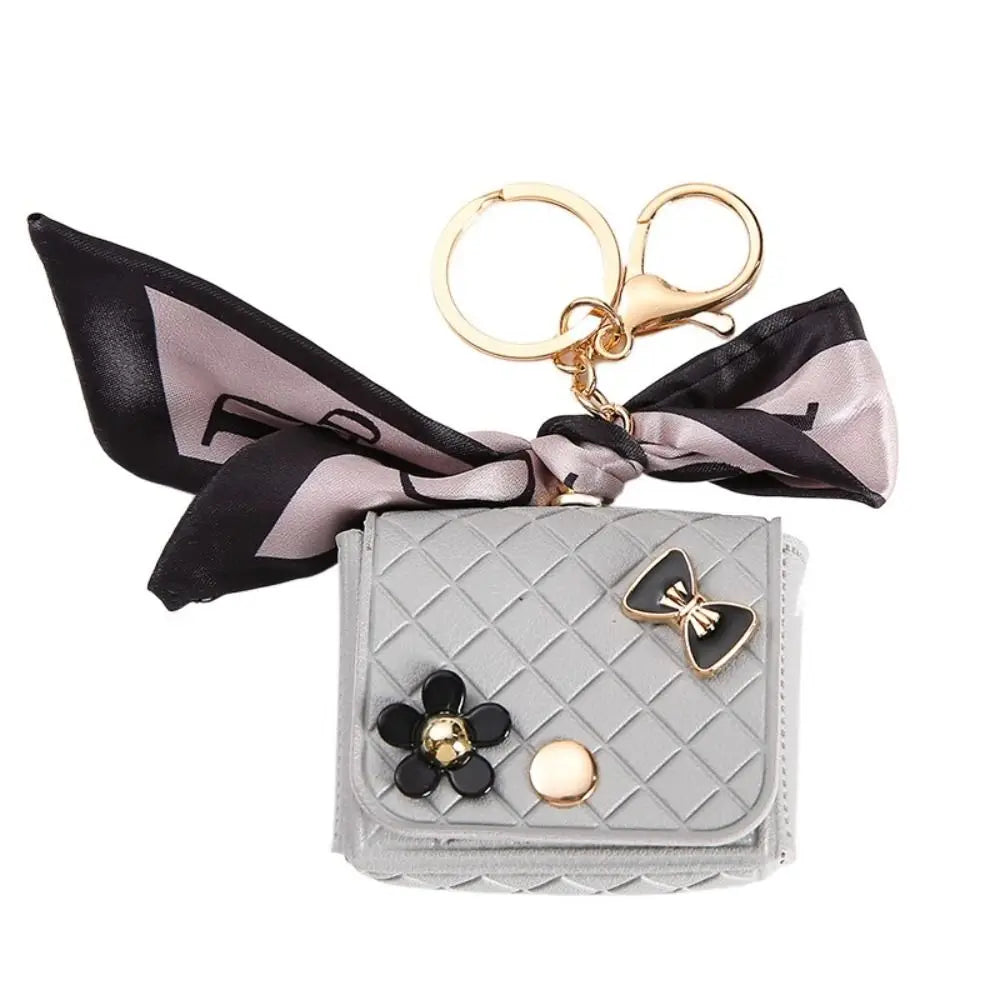 Leather Earphone Case Keychain - Mini Storage Bag for Bluetooth Headsets