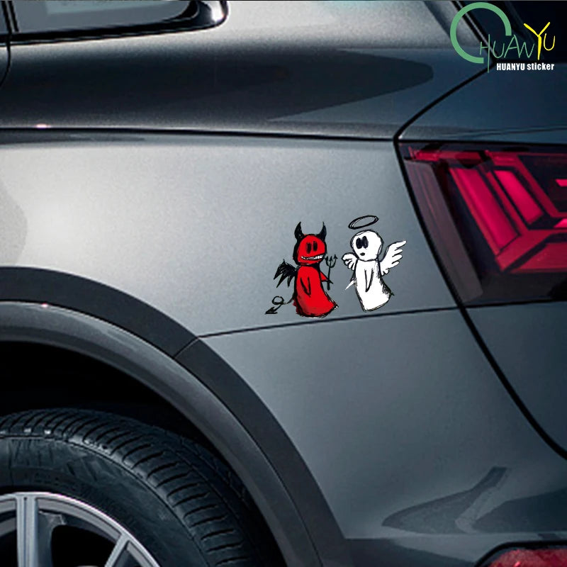 😇😈 Angel & Demon Hollow Car Sticker – Show Both Sides of You! 🚗