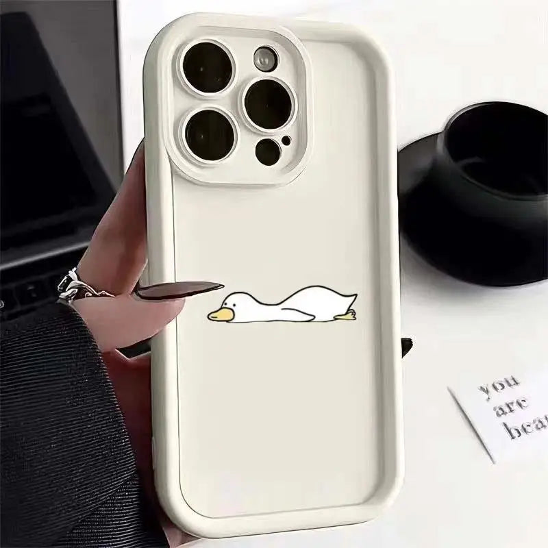 🦆 Minimalist Cartoon Duck Case – Fun & Protective for Samsung