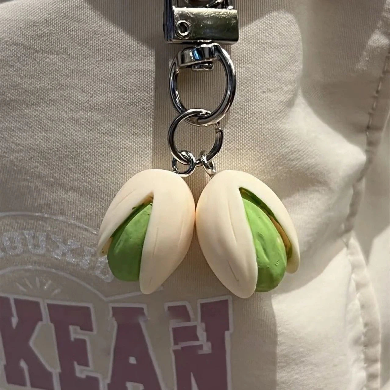 🥜 Cute Pistachio Keychain – Fun & Unique Bag Charm Accessory