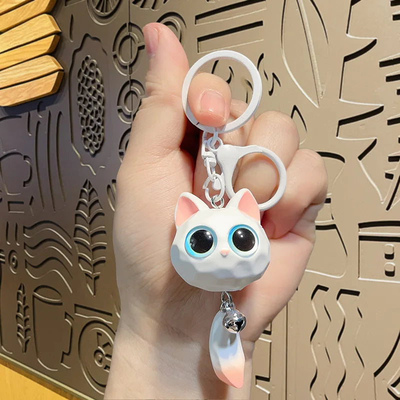 🐱💫 Cute 3D Big-Eyed Cat Keychain – Adorable Accessory for Cat Lovers