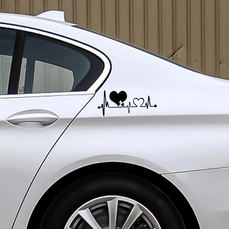 🌈 Colorful Heartbeat Dog Car Sticker – Love for Pets on the Go 🐾💖