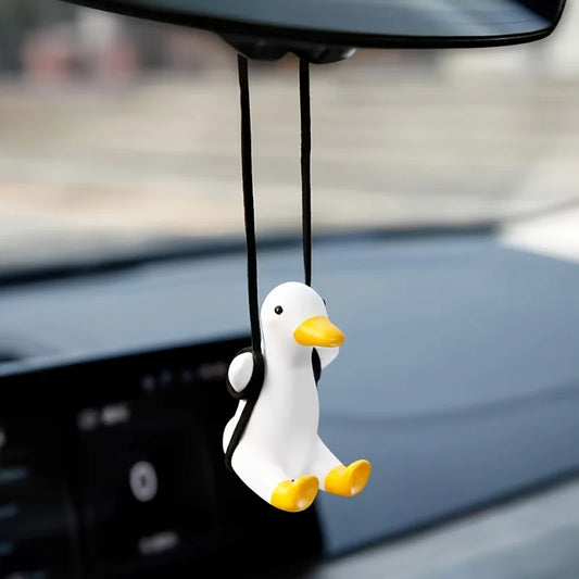Cute Swinging Duck Car Rearview Mirror Ornament