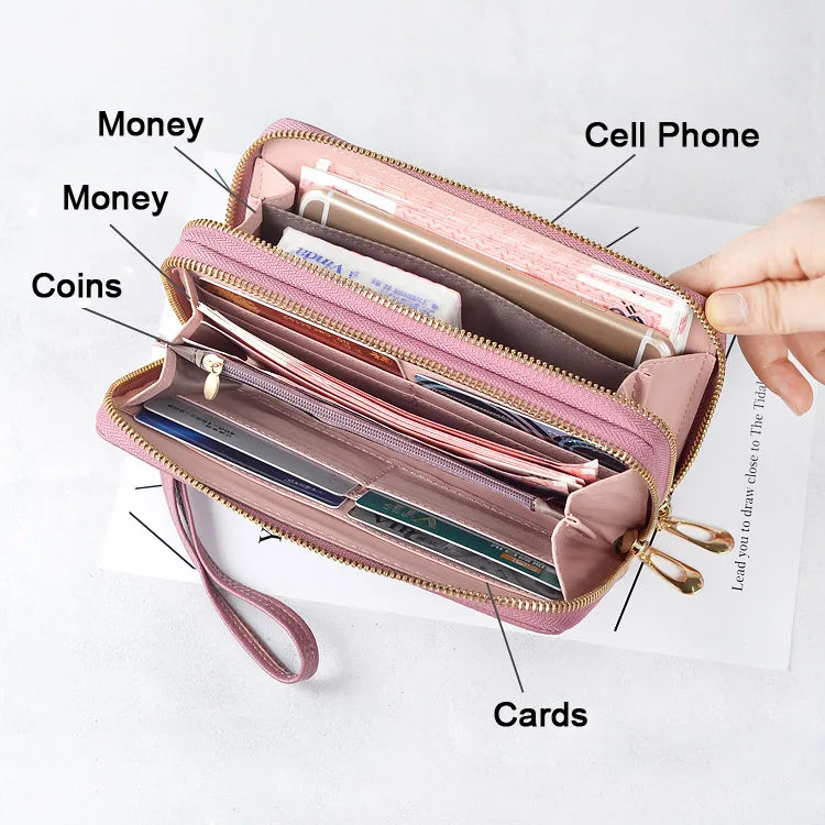 🌸 Elegant Long Zipper Clutch Wallet for Women