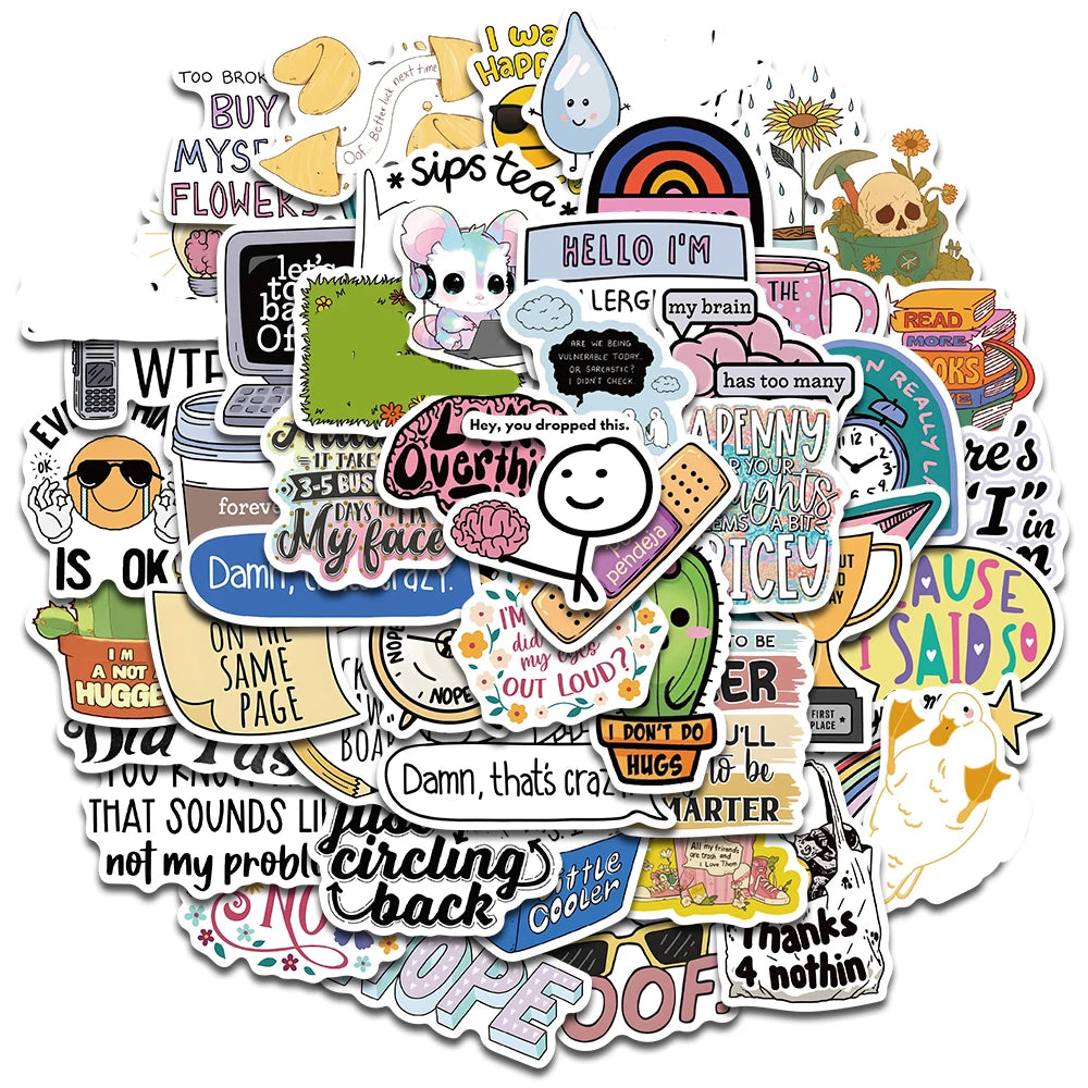 😎🗯️ Sassy &amp; Relatable Sticker Pack 50pcs/100pcs! 🗯️😎