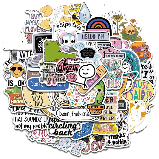 😎🗯️ Sassy &amp; Relatable Sticker Pack 50pcs/100pcs! 🗯️😎