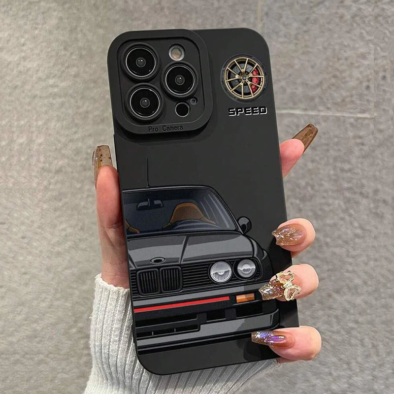 🚗 Stylish Car Pattern Phone Case – Soft & Shockproof Back Cover