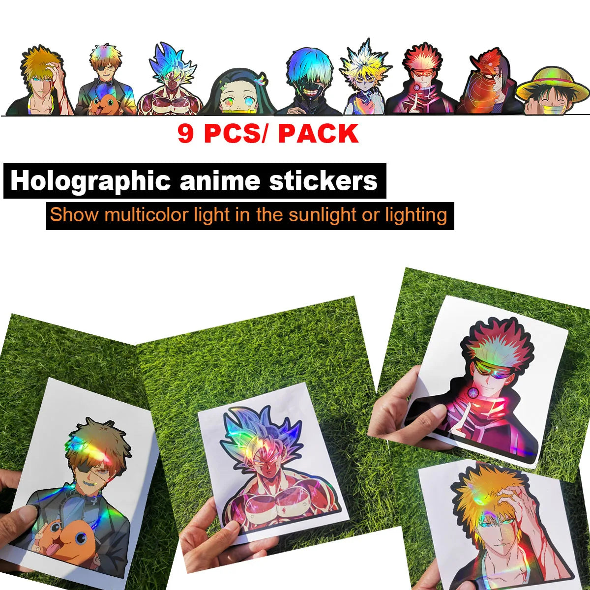 🌈✨ Anime Holographic Sticker Pack – Epic Edition! ✨🌈