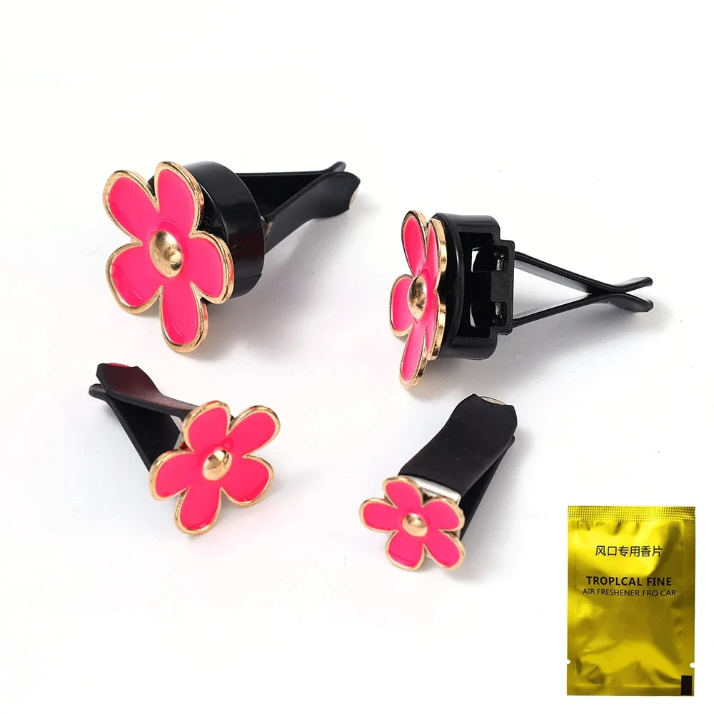 Flower Car Air Vent Freshener Clips Set