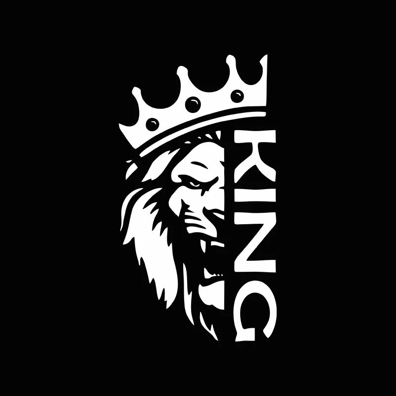 👑 KING Lion Crown Car Sticker – Holographic Style