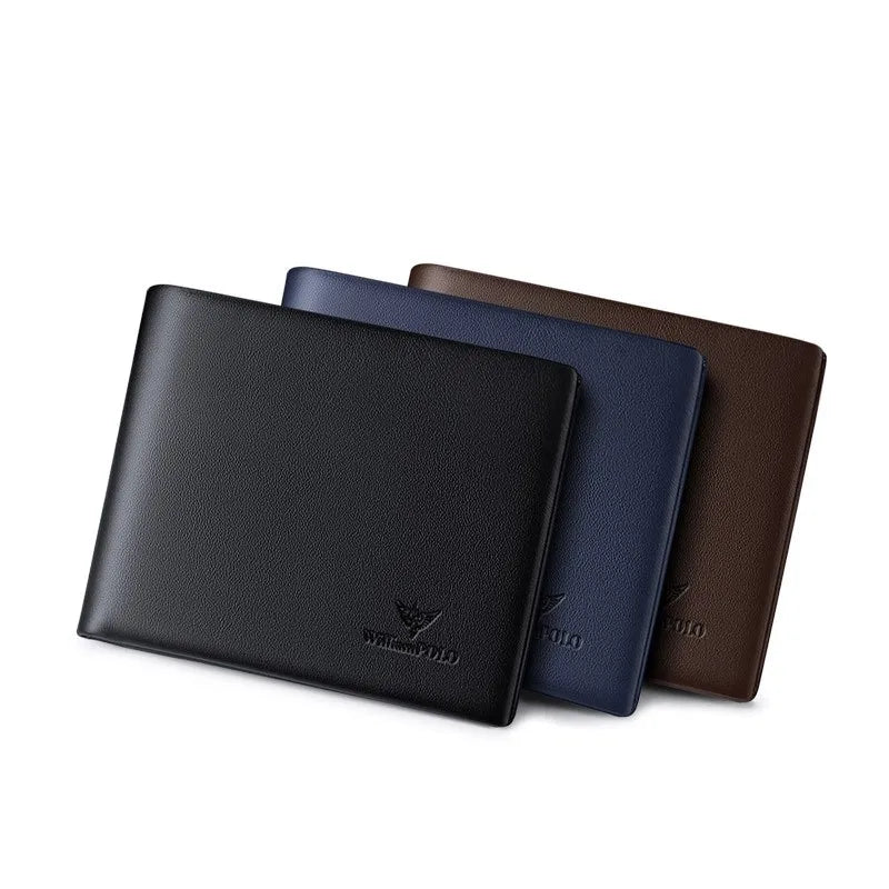 👔 WILLIAMPOLO Men's Slim Leather Wallet – Elegant Short Wallet for Cards & Cash