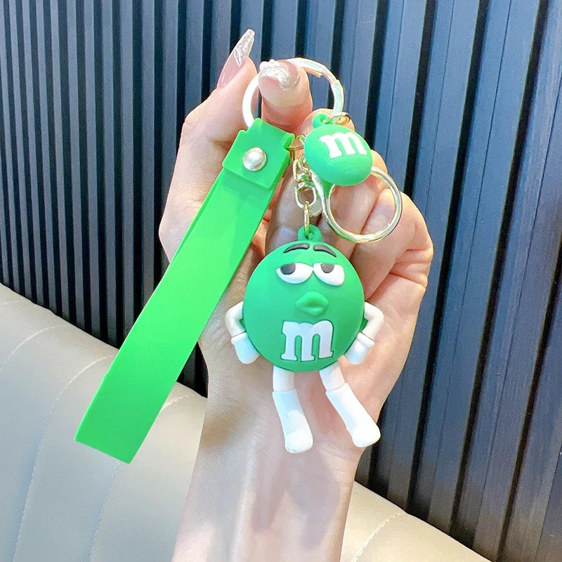 M&M's Style Keychain Set – Colorful Candy Character Charms 🍬🔑