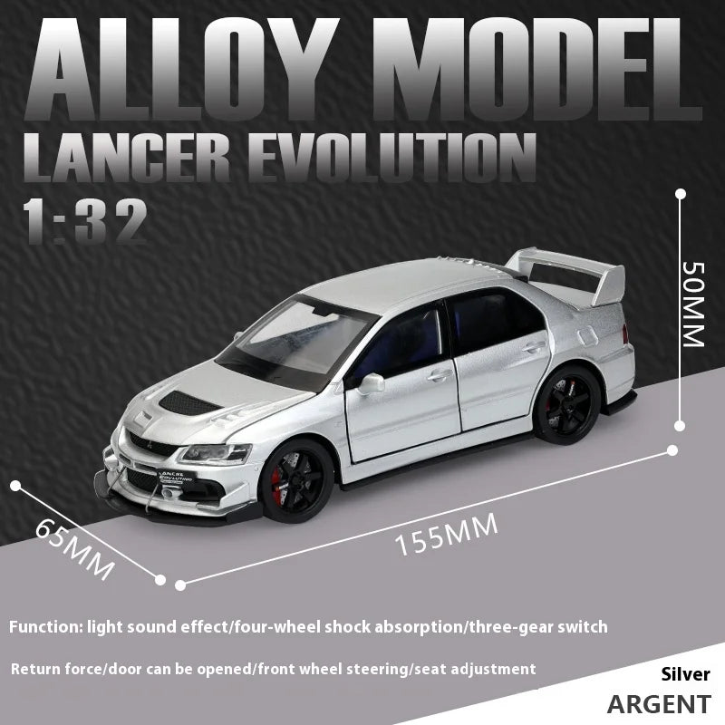 🔥 1:32 Mitsubishi Lancer Evolution IX Diecast Model – Sound & Light