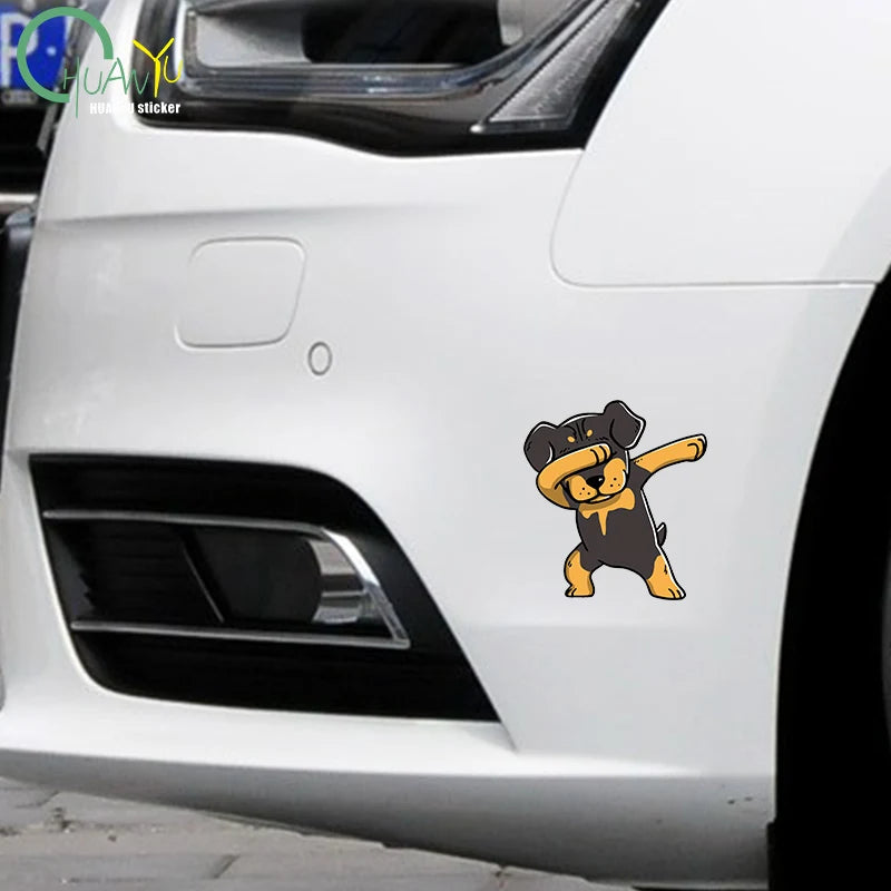 🐾 Funny Rottweiler Vinyl Sticker – Add a Bite of Humor to Your Ride! 😄