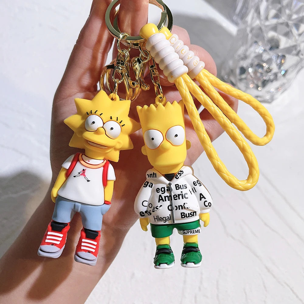 🟡 The Simpsons Keychain – Cartoon Anime Figure Pendant