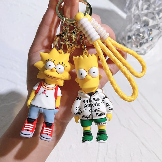 🟡 The Simpsons Keychain – Cartoon Anime Figure Pendant