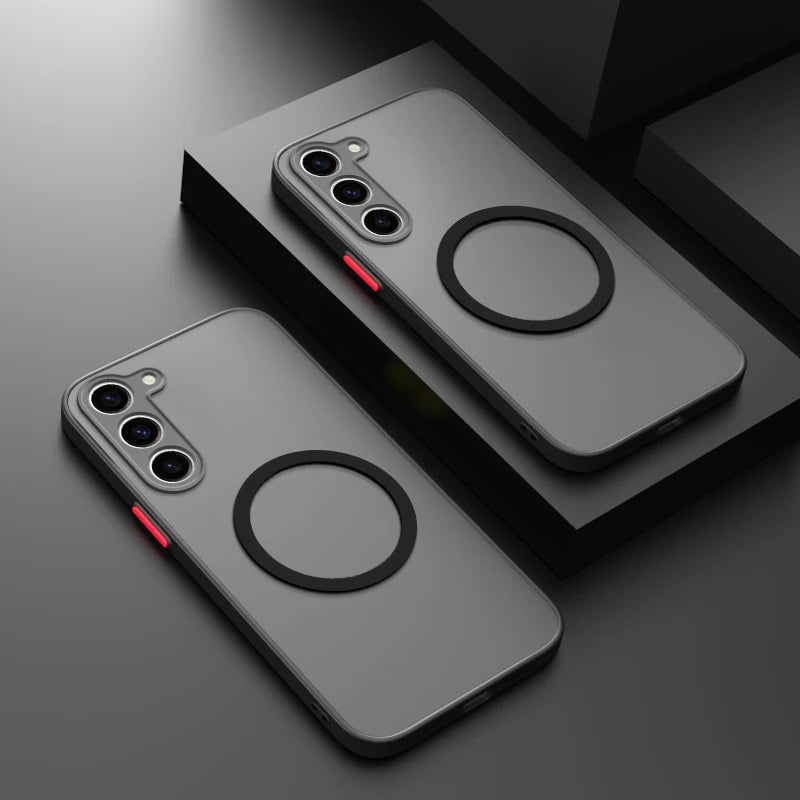🧲 Sleek Matte Magnetic Case – For Samsung Galaxy | Frosted Finish & Wireless Charging