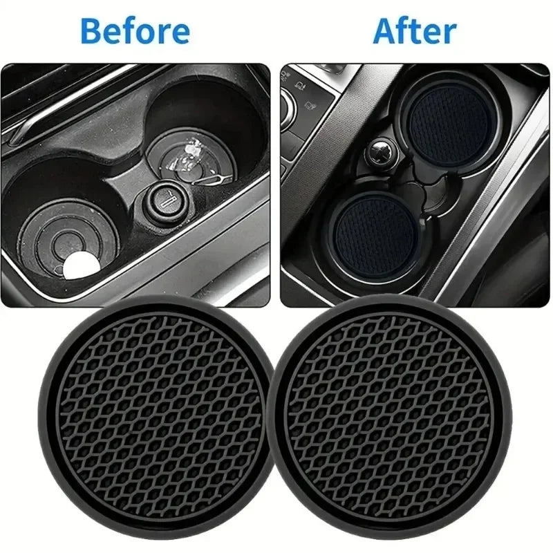 2PCS Universal Car Cup Holder Coasters – Anti-Slip & Waterproof 🥤🚗