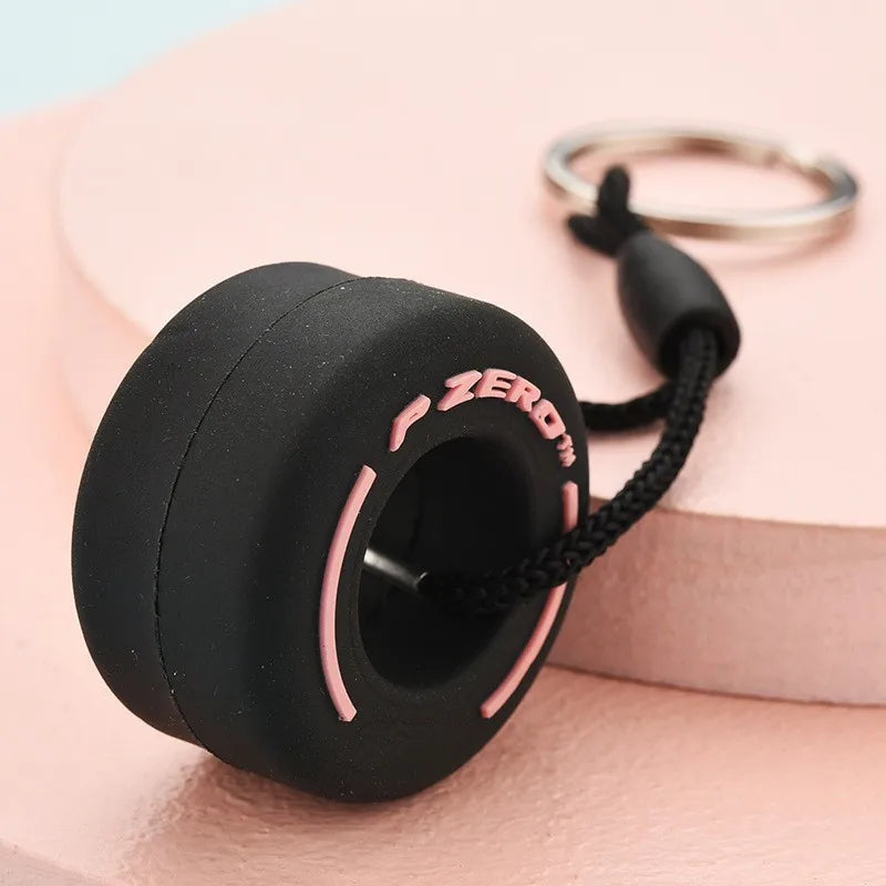 Miniature Racing Tire Keychain
