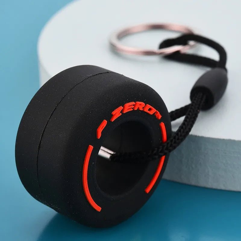 Miniature Racing Tire Keychain