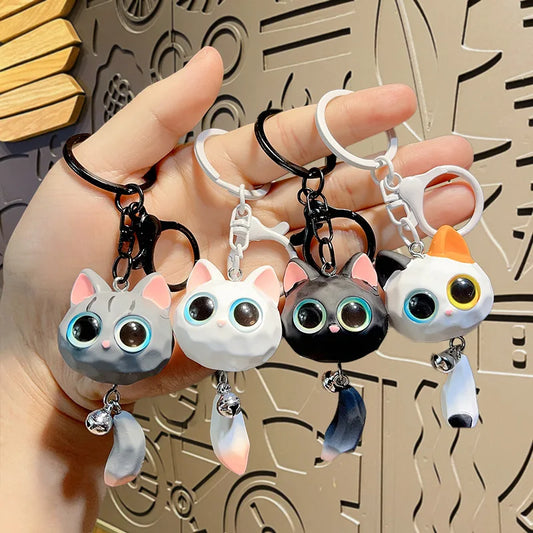 🐱💫 Cute 3D Big-Eyed Cat Keychain – Adorable Accessory for Cat Lovers