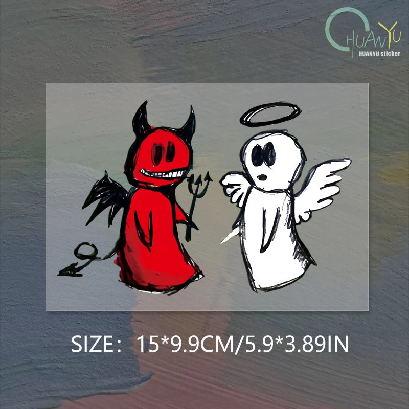 😇😈 Angel & Demon Hollow Car Sticker – Show Both Sides of You! 🚗