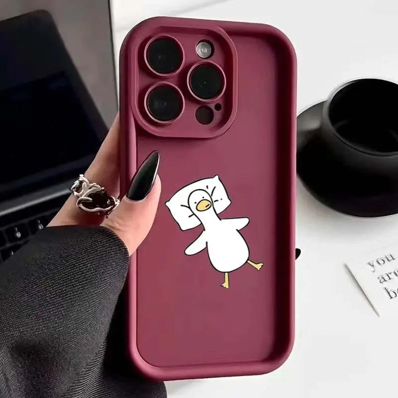 🦆 Minimalist Cartoon Duck Case – Fun & Protective for Samsung