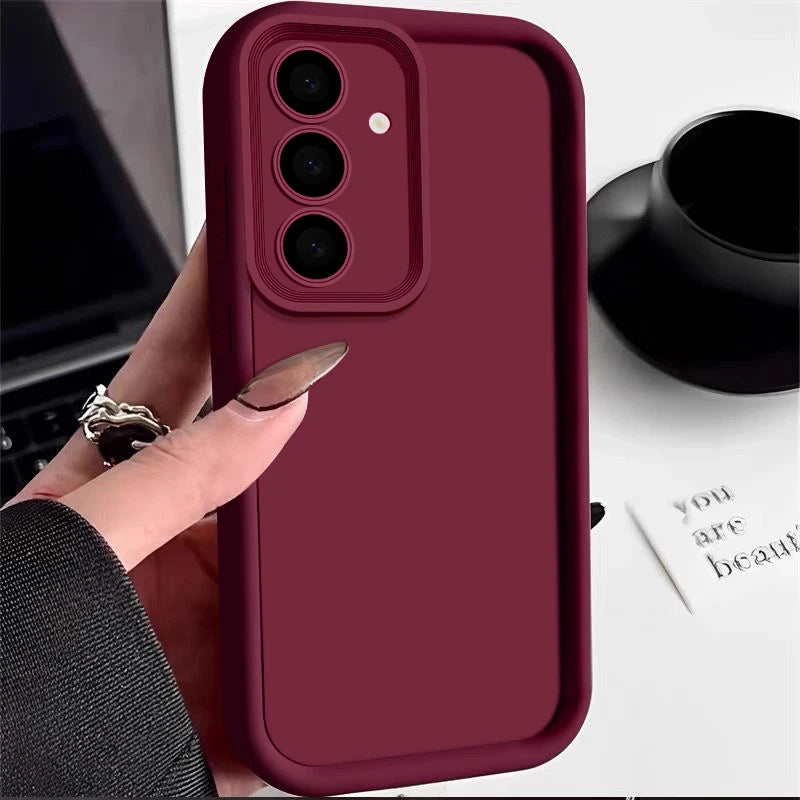 🍭 Candy Color Silicone Phone Case – Soft TPU Cover for Samsung Galaxy