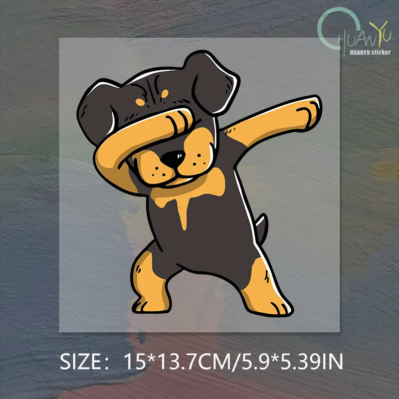 🐾 Funny Rottweiler Vinyl Sticker – Add a Bite of Humor to Your Ride! 😄