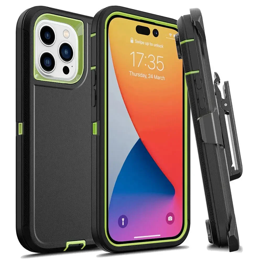 🛡️ Ultimate Armor Shockproof Phone Case with Belt Clip 🔒