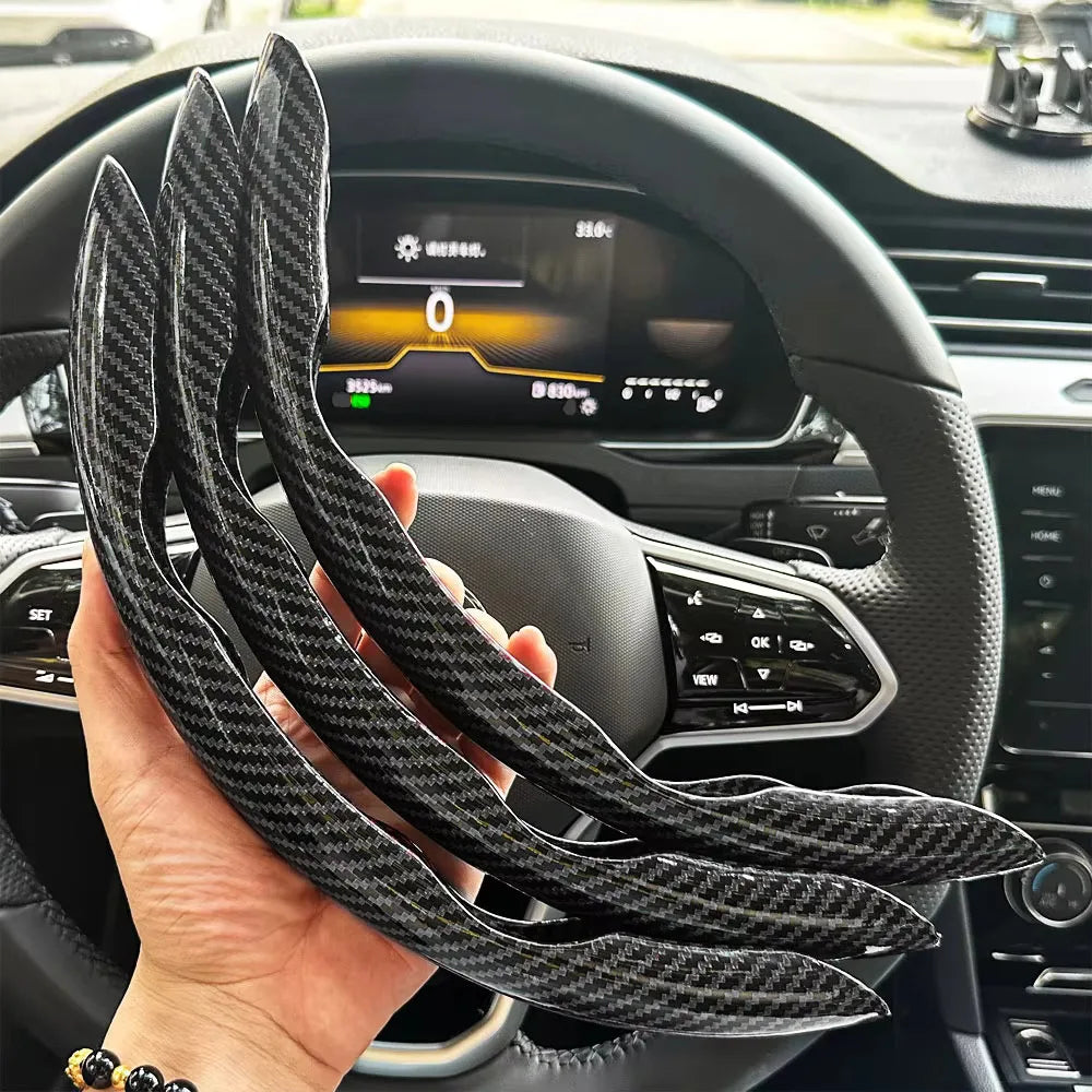 Universal Segmented Carbon Fiber Steering Wheel Cover