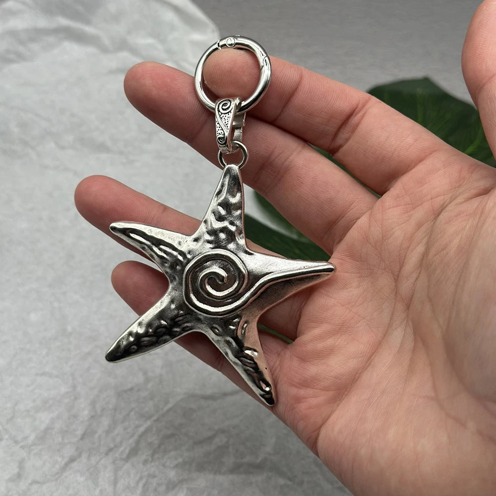 🧜‍♂️ Starfish Spiral Keychain – Ocean Vibes Accessory 🌊✨